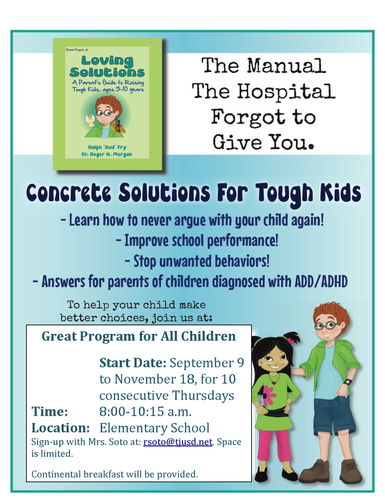 Parent Project Flyer Concrete Solutions for Tough Kids