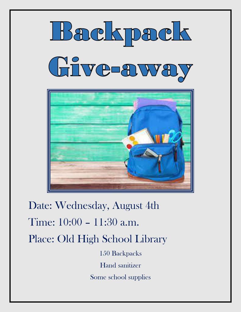 Backpack give-away