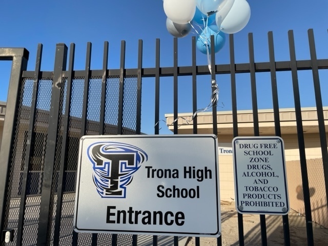 High School Gate with Balloons
