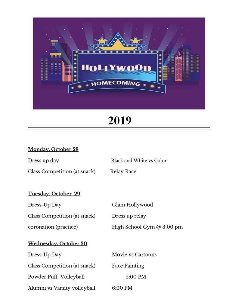 Homecoming Events for Oct 28 - Nov 2